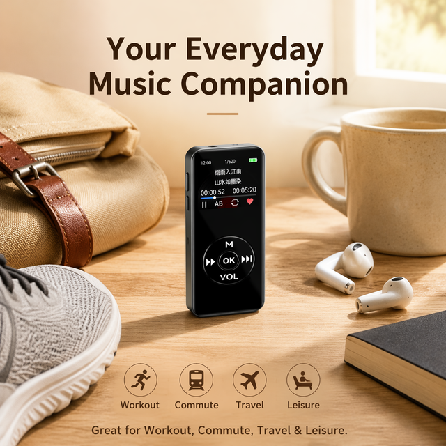 New Arrival Portable Digital MP3 Player with for 5.2 <2" Screen Flash Card Slot for Students Gift Supporting Voice Control
