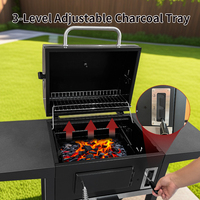 Barbecue au charbon de bois extérieur moderne de qualité supérieure en acier inoxydable 304 sur chariot