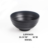 Logo personnalisé écologique 4.5/5.5/6.5/7.5/8 pouces en mélamine bols à soupe japonais noirs ensemble de bols à nouilles bol à riz Ramen Durable