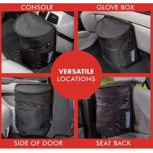 Échantillon gratuit de poubelle de voiture avec couvercle et doublure amovible, sac poubelle de voiture suspendu avec crochets, poubelle de voiture en tissu imperméable - Product Image 3