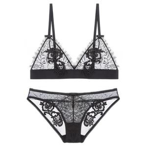 Handmade Bliss Isla Lace Bralette <b>Set</b> in Black - Product Image 1