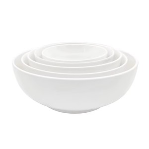 Vente en gros de vaisselle de restaurant avec logo personnalisé, bols ronds en céramique pour dîner, soupe de riz, 4.5/5/6/7/8 pouces, blanc uni - Product Image 5