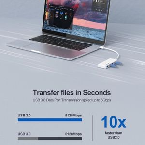 USB 3.0 ฮับ OEM 4 พอร์ต USB A Splitter พลาสติกฮับ Expander อะแดปเตอร์แบบพกพา Multiport DATA Hub สําหรับแล็ปท็อป <span class=keywords><strong>Mac</strong></span> Pro และโทรศัพท์มือถือ - Product Image 5