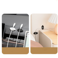 Attaches de gestion de câbles réglables en ABS, auto-adhésives, réutilisables, à boucle élastique pour bureau, mur, télévision, maison, USB