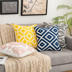Dekorasi Sofa Rumah Penutup Bantal Bordir Polos Sarung Bantal Sofa Bordir Kustom Harga Pabrik Sarung Bantal Bordir