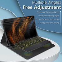 Detach Magnet berdiri Folio kulit pena Slot silikon penutup Keyboard nirkabel untuk Samsung Galaxy Tab S9 Ultra Plus Case Keyboard