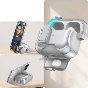 غطاء حماية كامل من TPU+PC لسماعات الأذن مع سلسلة مفاتيح، مزود بميزات مضادة للسقوط والضياع، متوفر بـ 14 لونًا لحافظة Pro 2، للاستخدام التجاري/الشخصي - Product Image 3