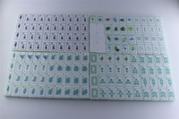 Set Mahjong Amerika 4 Lapis 1-7/16" 36mm Berukir, 160 Ubin, Warna Hijau Pearlescent Seafoam, Edisi Ikon Liburan Laut Mewah