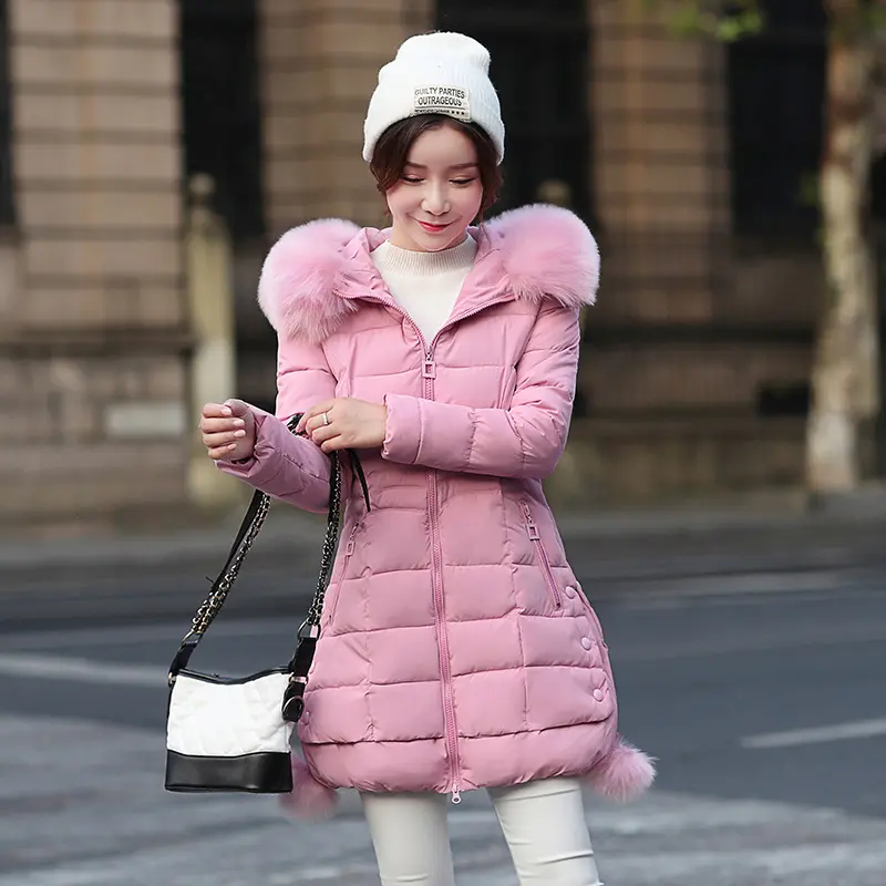 Winter Women Slim Long Cotton Padded Jacket hooded Jacket Coat Parka China Wholesale Women Faux Fur Long Coat Jackets Clothes