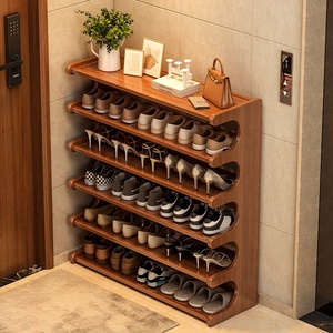 <span class=keywords><strong>Scarpiera</strong></span> Moderna Minimalista in Legno a Più Livelli con Strato Superiore per Esposizione, Adatta per Ingresso, Soggiorno <span class=keywords><strong>e</strong></span> Dormitorio - Product Image 1