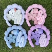 Paket Spa Awan 5in1 | Headband Empuk, Gelang Tangan Penyerap, Sikat Pembersih Silikon & Bulu Ganda, Jepit Rambut Bunga untuk Mencuci Muka