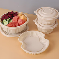 Boîte à lunch circulaire autoportante biodégradable et imperméable avec impression offset sur papier kraft, qualité alimentaire, pour sushis et plats à emporter