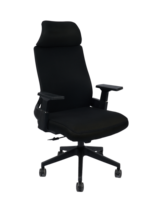 Chaise de bureau professionnelle à dossier haut en tissu, pivotante, avec appui-tête et accoudoirs confortables pour une assise confortable toute la journée