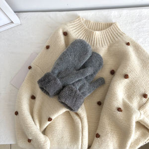 <span class=keywords><strong>Guanti</strong></span> invernali in stile coreano da <span class=keywords><strong>donna</strong></span> <span class=keywords><strong>guanti</strong></span> in <span class=keywords><strong>Cashmere</strong></span> in morbido pile foderato di coniglio caldi a prova di freddo per l'uso quotidiano degli studenti - Product Image 4