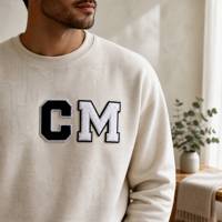 Patchs en chenille personnalisés avec lettres de l'alphabet, thermocollants, pour sweat-shirt, veste, jean, sac à dos, chapeau, vente en gros