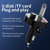 Pemutar MP3 Mobil BT Hands-Free Lampu Ambient Pengisian Daya Cepat PD Ponsel 5V/1A 2 X USB Ramah Lingkungan