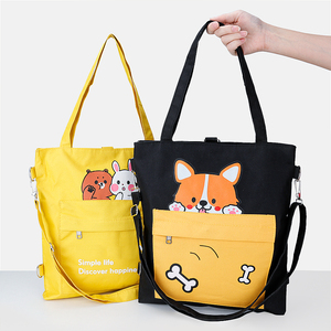 Bolsas de Lona Reutilizables Personalizadas y Duraderas con Bolsillo con Cremallera y Correa para el Hombro para Compras Diarias - Product Image 2