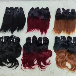 Letsfly Colored 100% Human Hair Weave BundlesブラジルのRemyOmbreストレートボディウェーブ人毛バンドル