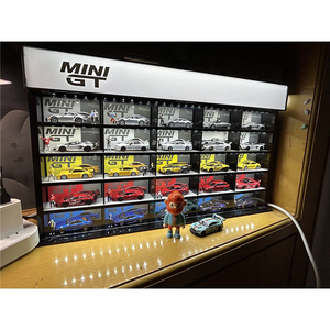 1:64 MINI GT 9 Grid Display Diecast Estacionamiento Luz LED Acrílico Vitrina Mini GT Vitrina - Product Image 4