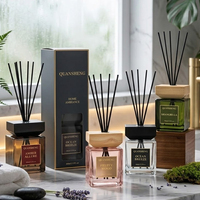 Flacon diffuseur de parfum rectangulaire en verre ambré vide, flacon diffuseur d'huiles essentielles, flacons diffuseurs personnalisés, verre de luxe