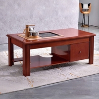 Ensemble de canapé de bureau moderne à trois places avec table basse pour la maison, le bureau ou le salon, structure en bois massif, revêtement en cuir