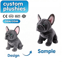 Peluche réaliste personnalisée de bouledogue français assis, jouet en peluche doux, animal en peluche, vente en gros, décoration intérieure et cadeaux personnalisés