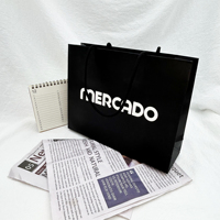 Bolsa de embalaje de cartón blanco con asa de cinta de lujo personalizada, bolsas de papel impresas personalizadas con su propio logotipo