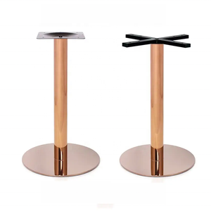 Base de table à manger minimaliste en acier inoxydable or rose, piétement rond à colonne unique pour salon (vente en gros) - Product Image 6