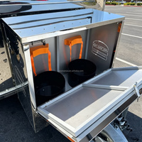 Nuevo Remolque de Acero Inoxidable Estilo Vintage para Pizza, Barra de Cerveza Móvil con Ruedas, Carrito de Comida