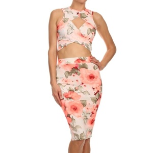 TD Floral Me grazioso Set abbigliamento quotidiano Casual taglia XXS a XXL pantaloni Skinny Fit Top con Logo personalizzato tessuto a maglia di cotone
