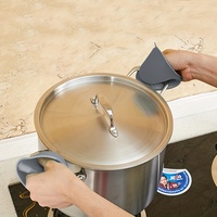 2 Buah Sarung Tangan Anti Selip Tahan Panas untuk Dapur, Sarung Tangan Oven Silikon Fleksibel Tidak Beracun untuk Peralatan Memasak
