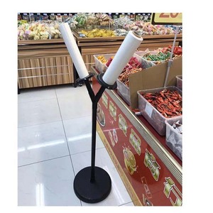 Penyangga Gulungan Kantong Plastik Bahan Baja Karbon Berlapis Bubuk <span class=keywords><strong>Hitam</strong></span> Model Berdiri untuk Supermarket, Merek JH-Mech OEM, Kepala Miring - Product Image 4