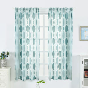 LATAM-cortinas transparentes para ventana, tela de poliéster con patrón circular de dos colores para cocina, dormitorio y sala de estar, venta al por mayor - Product Image 3