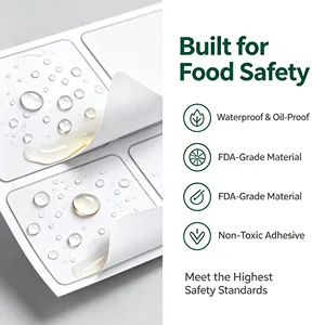 Food Safe Self-Adhesive <b>Labels</b> <b>Waterproof</b> Oil Proof Rectangular PP Material for Jar Bottle Packaging - Product Image 1