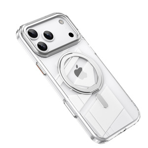 Pour 16 étui de <span class=keywords><strong>téléphone</strong></span> portable en TPU + PC de luxe en galvanoplastie Fulcrum rotatif avec anneau magnétique antichoc pour IPhone17Promax - Product Image 1