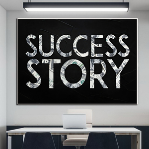 Histoire de succès, futur millionnaire, citations inspirantes, peinture sur toile, affiches et impressions sur l'argent, art mural, décoration de la maison et du bureau - Product Image 1
