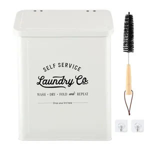 Farmhouse Laundry Room Wall Mount Metal Household Magnetic Lint Bin Holder Mail Box