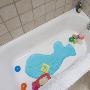 욕실 샤워 매트 미끄럼 방지 욕조 매트 고래 모양 부드러운 고무 안전 샤워 매트 흡입 컵 목욕 매트 - Product Image 5