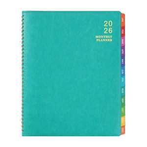 <b>A5</b> Spiral Bound Leather <b>Cover</b> Printed Eco-friendly Gold Foil Logo Student Homework <b>Notebook</b> Custom Design Manufacturer - Product Image 1