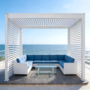<span class=keywords><strong>Pergola</strong></span> Bioclimatique Moderne d'Extérieur en <span class=keywords><strong>Aluminium</strong></span> à Lames Orientables 3x3 3x4 4x4 6x4 m, Fabrication OEM - Product Image 2