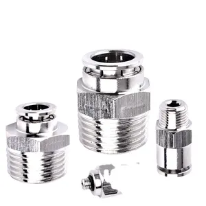 PC Series Stainless Steel Pneumatic Parts Pipe tool Compressed m4/6/8/10/12/14/16 Air Hose Fittings