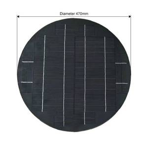 Panneaux solaires circulaires ronds en époxy PET ETFE entièrement noirs personnalisés 1W 2W 3W 5W 10W 5V 6V pour bouées, fontaines et éclairage de jardin - Product Image 2