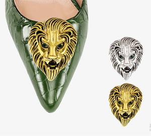 Boucle de chaussure vintage en alliage métallique or et argent, motif lion rétro, pour sandales à talons hauts pour femmes, clip de chaussure détachable, accessoires de décoration - Product Image 6