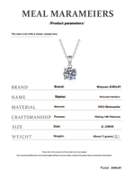 2025 classique 6.0mm coupe ronde D couleur VVS, pendentif Moissanite, bijoux en diamant Moissanite simpliste pour femmes