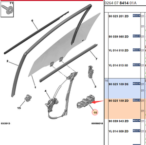 Commutateur de fenêtre électrique commutateurs de fenêtre de voiture OE 98025189ZD pour Peugeot 301 <span class=keywords><strong>Citroen</strong></span> <span class=keywords><strong>Elysee</strong></span> C3XR - Product Image 2