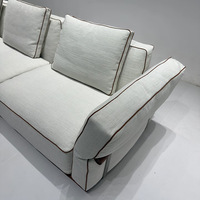Ensemble de canapés de bureau en tissu de style minimaliste italien luxueux, avec coussinets en éponge et housse amovible lavable, en forme de L, pour un confort optimal dans le salon