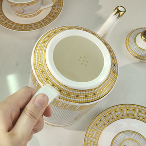 Ensemble de café et de thé en céramique dorée de luxe nordique, best-seller, décoration d'intérieur pour le thé de l'après-midi - Product Image 6