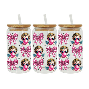 Envolturas para Vasos de 16 oz, Diseño Sweetheart Confession, Transferencias UV DTF, Envolturas para Vasos con Diseño Retro Romántico, Pegatinas UV DTF - Product Image 2
