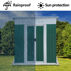 <span class=keywords><strong>Abri</strong></span> <span class=keywords><strong>de</strong></span> <span class=keywords><strong>jardin</strong></span> extérieur <span class=keywords><strong>de</strong></span> haute qualité 5FTx3FT, <span class=keywords><strong>design</strong></span> à <span class=keywords><strong>toit</strong></span> <span class=keywords><strong>plat</strong></span>, en métal, pour le rangement des outils <span class=keywords><strong>de</strong></span> <span class=keywords><strong>jardin</strong></span> et des équipements <span class=keywords><strong>de</strong></span> jardinage dans la cour. - Product Image 4
