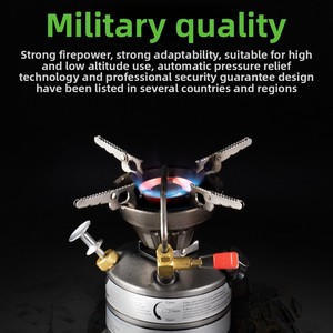 Bếp dầu dã ngoại thép BRs-12A gấp gọn, chống gió, tích hợp lửa mạnh, dùng xăng, dùng cho cắm trại leo núi, sử dụng bằng tay - Product Image 3